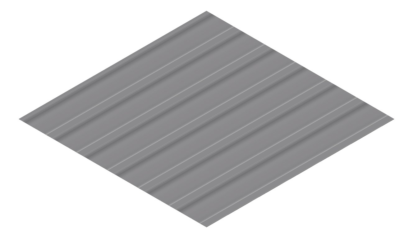 3D Presentation Image of Metal SheetCladding Fielders LoRib SA Basalt