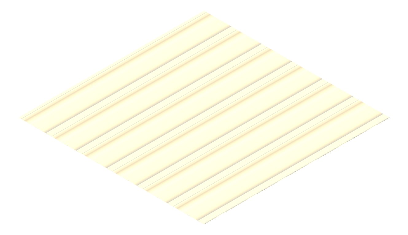 3D Presentation Image of Metal SheetCladding Fielders LoRib SA ClassicCream