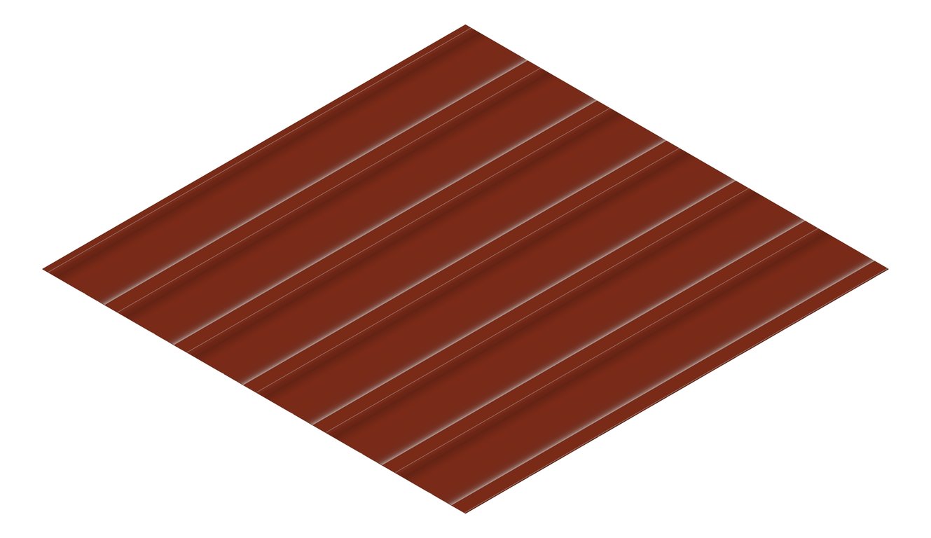 3D Presentation Image of Metal SheetCladding Fielders LoRib SA ManorRed