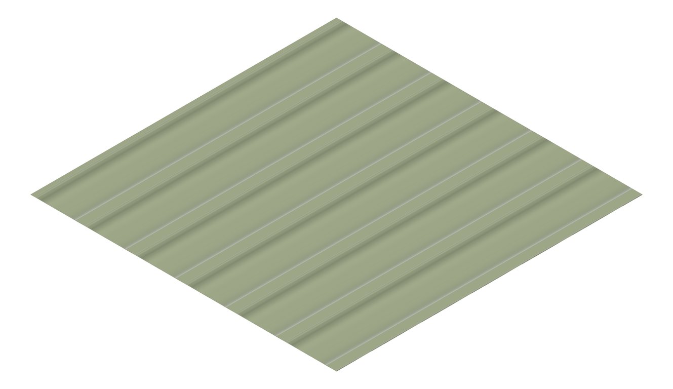 3D Presentation Image of Metal SheetCladding Fielders LoRib SA PaleEucalypt