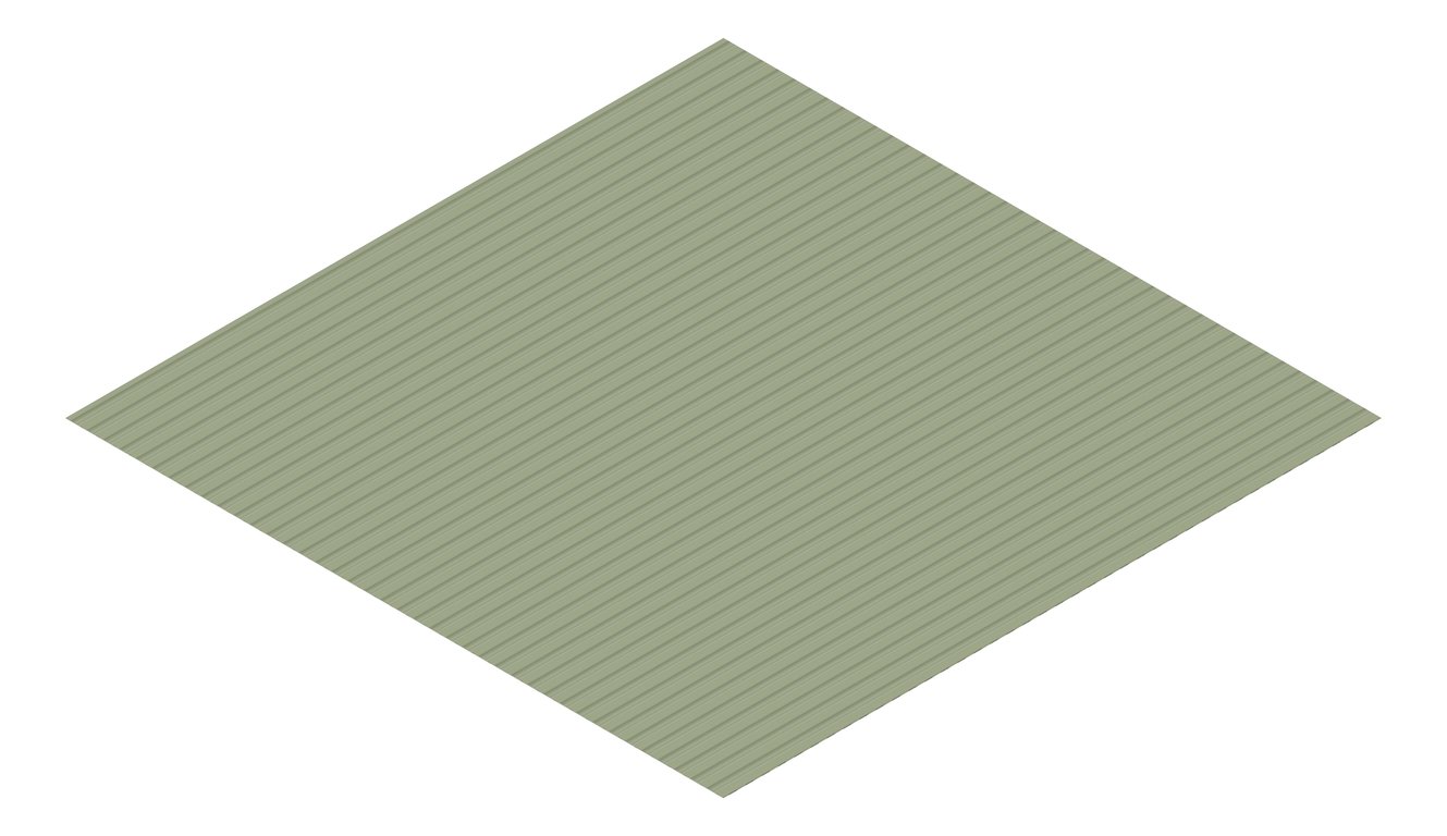 3D Presentation Image of Metal SheetCladding Fielders MiniFlute PaleEucalypt