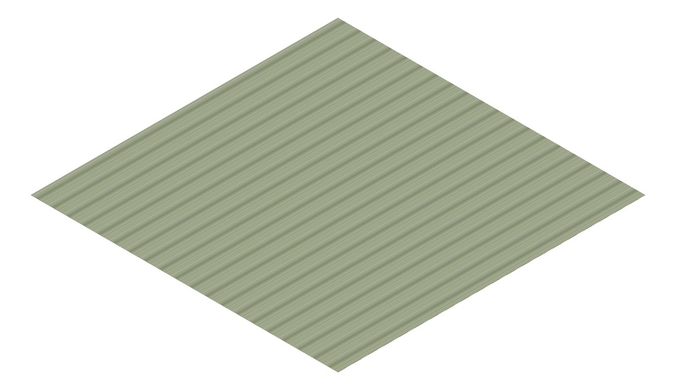3D Presentation Image of Metal SheetCladding Fielders PanelForm PaleEucalypt
