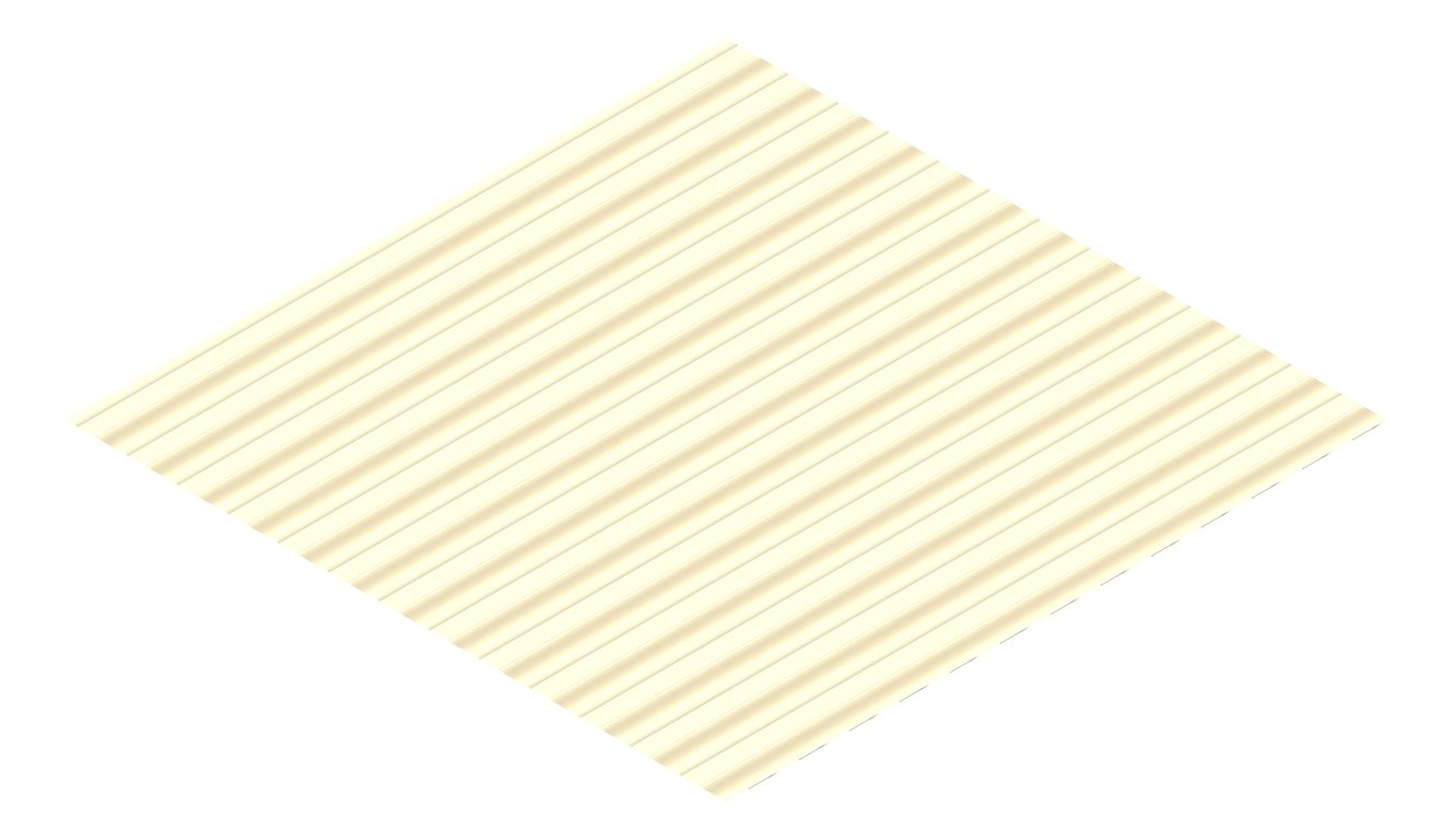 3D Presentation Image of Metal SheetCladding Fielders SRib ClassicCream