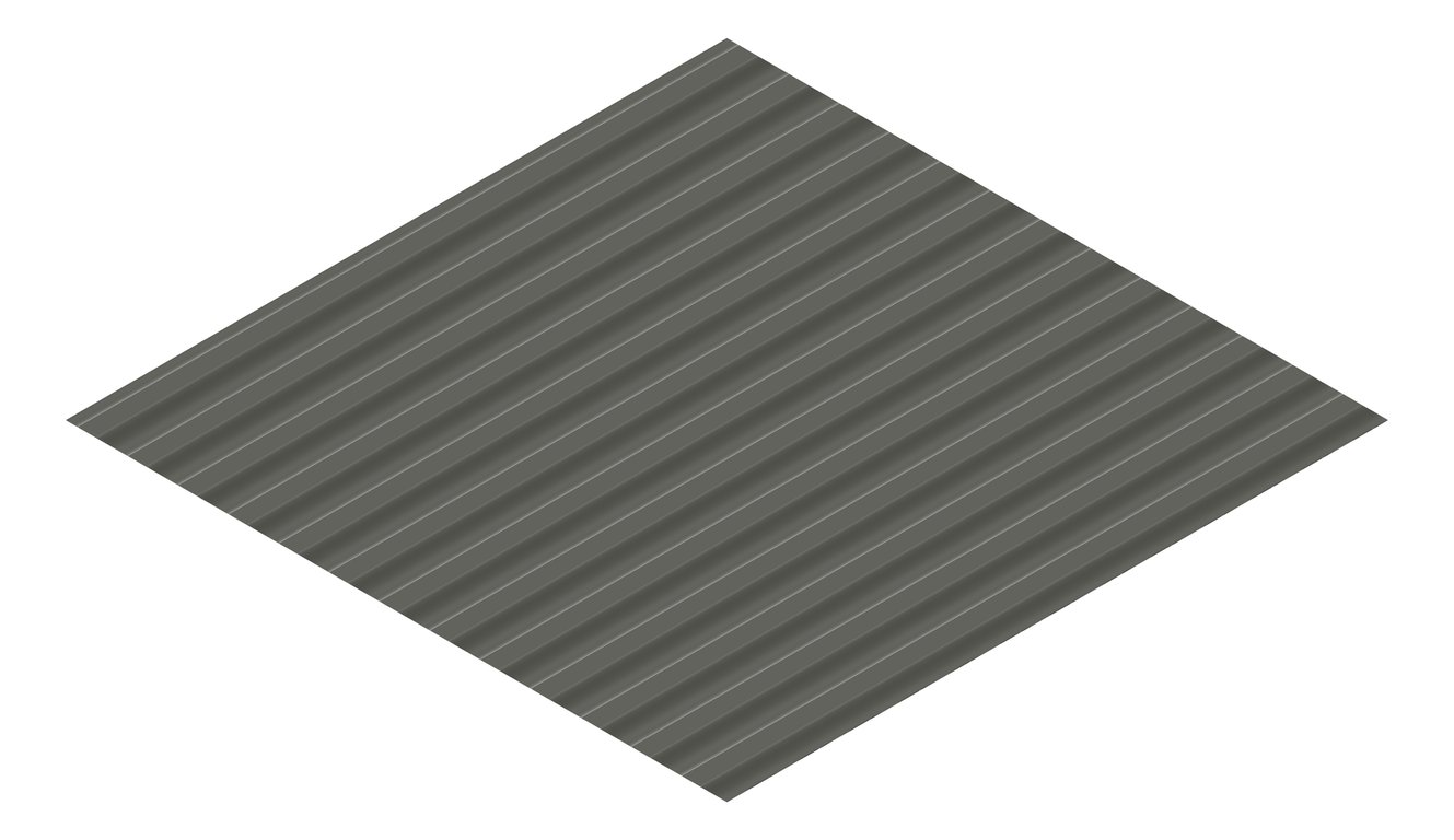 3D Presentation Image of Metal SheetCladding Fielders SRib WoodlandGrey