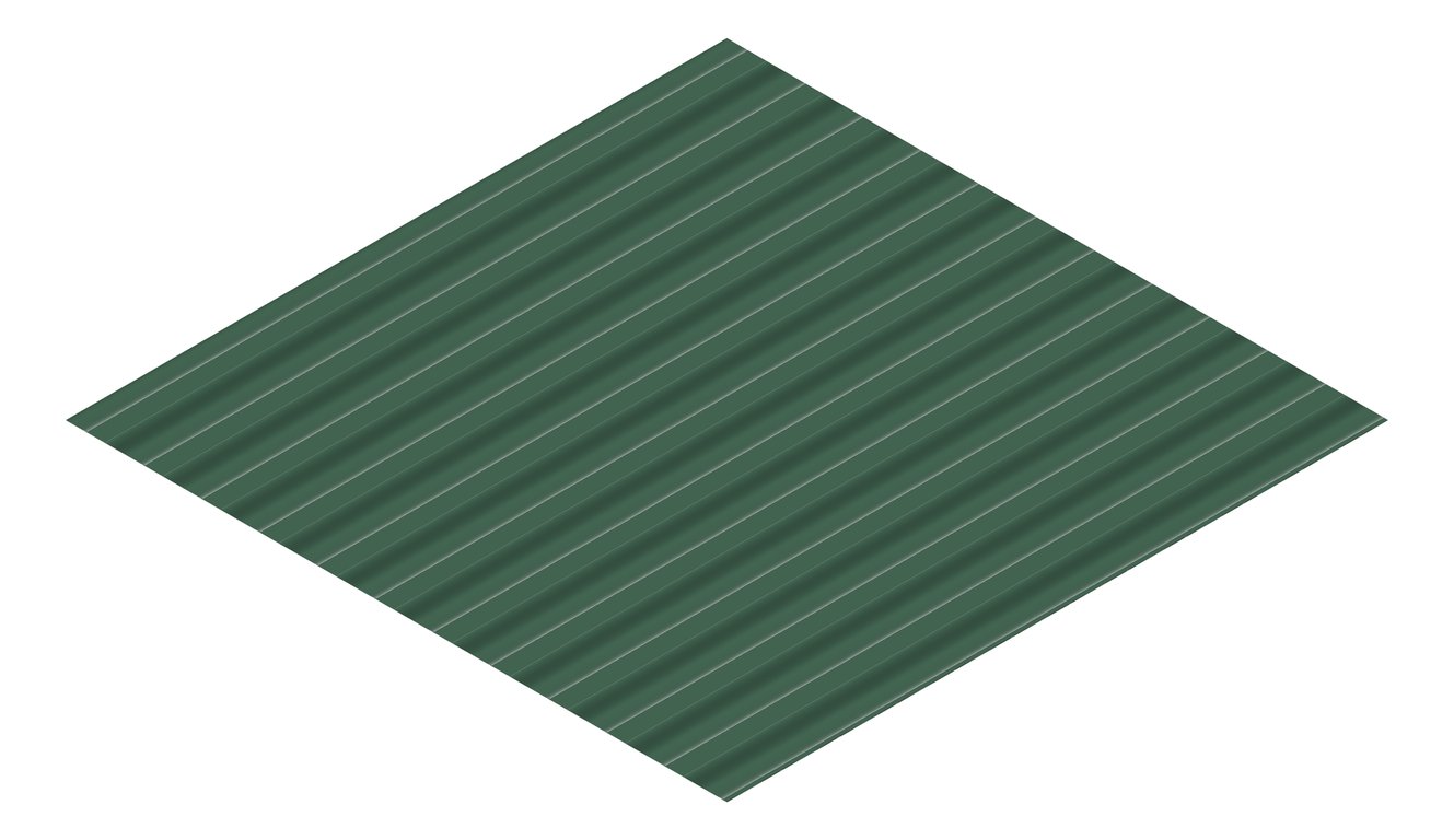 3D Presentation Image of Metal SheetCladding Fielders SpanForm CottageGreen