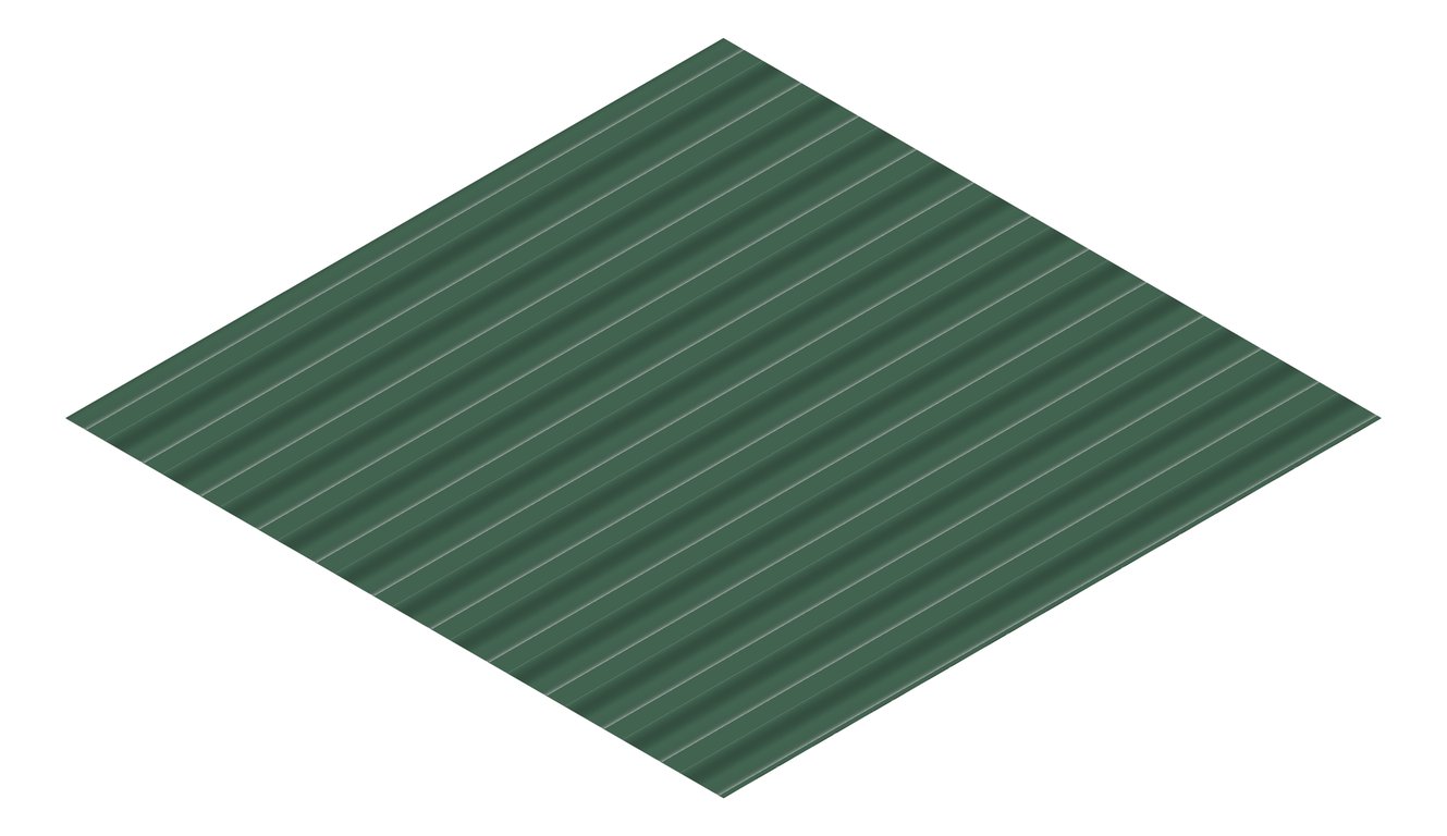 3D Presentation Image of Metal SheetCladding Fielders SpanForm CottageGreen