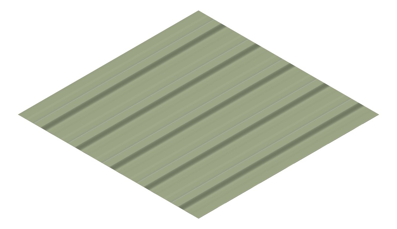 3D Presentation Image of Metal SheetCladding Fielders TL5 NT SA PaleEucalypt