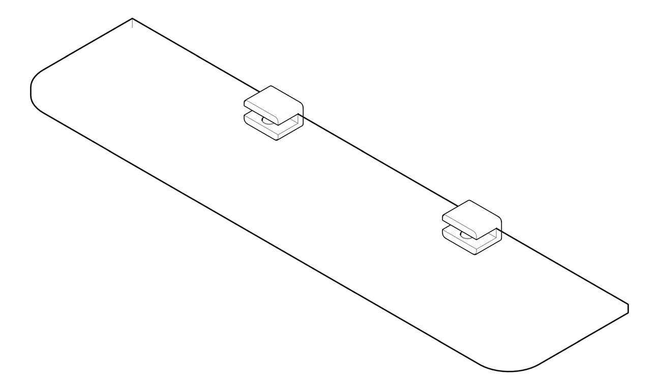 3D Documentation Image of Shelf SurfaceMount Fienza Tono Glass