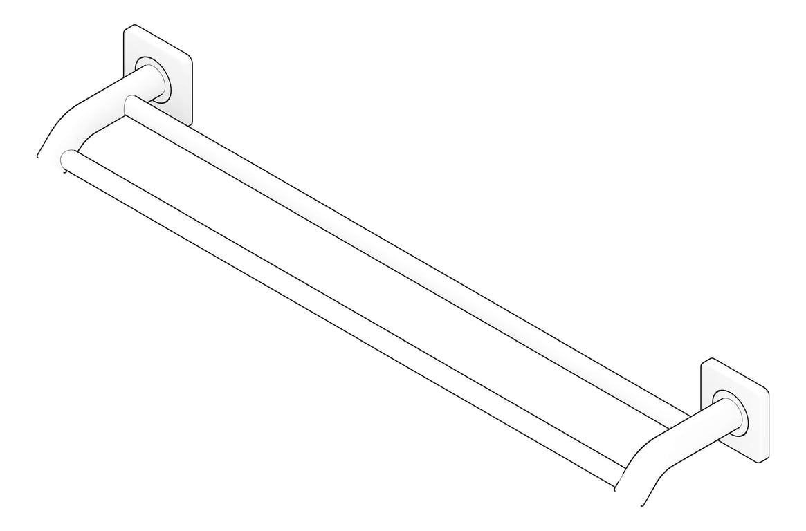 3D Documentation Image of TowelRail Double Fienza Sansa 600