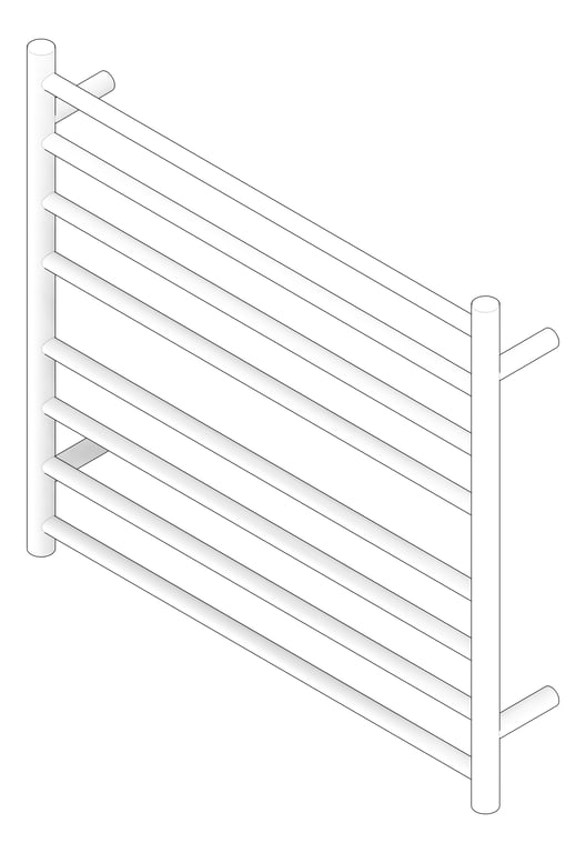 3D Documentation Image of TowelRail Heated Fienza Isabella 8Bars