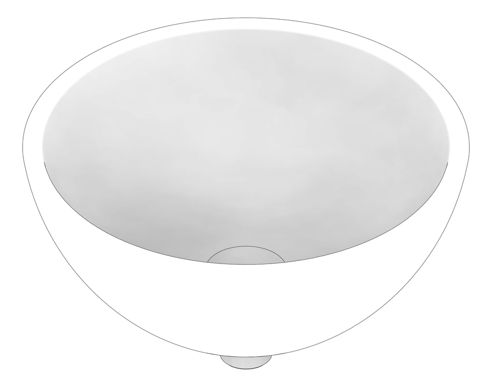 3D Documentation Image of Basin AboveCounter Fienza Alba Concrete Round