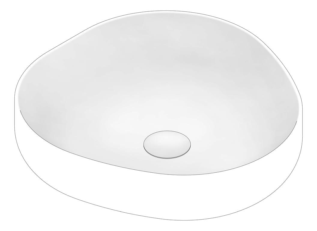 3D Documentation Image of Basin AboveCounter Fienza Pebble Small
