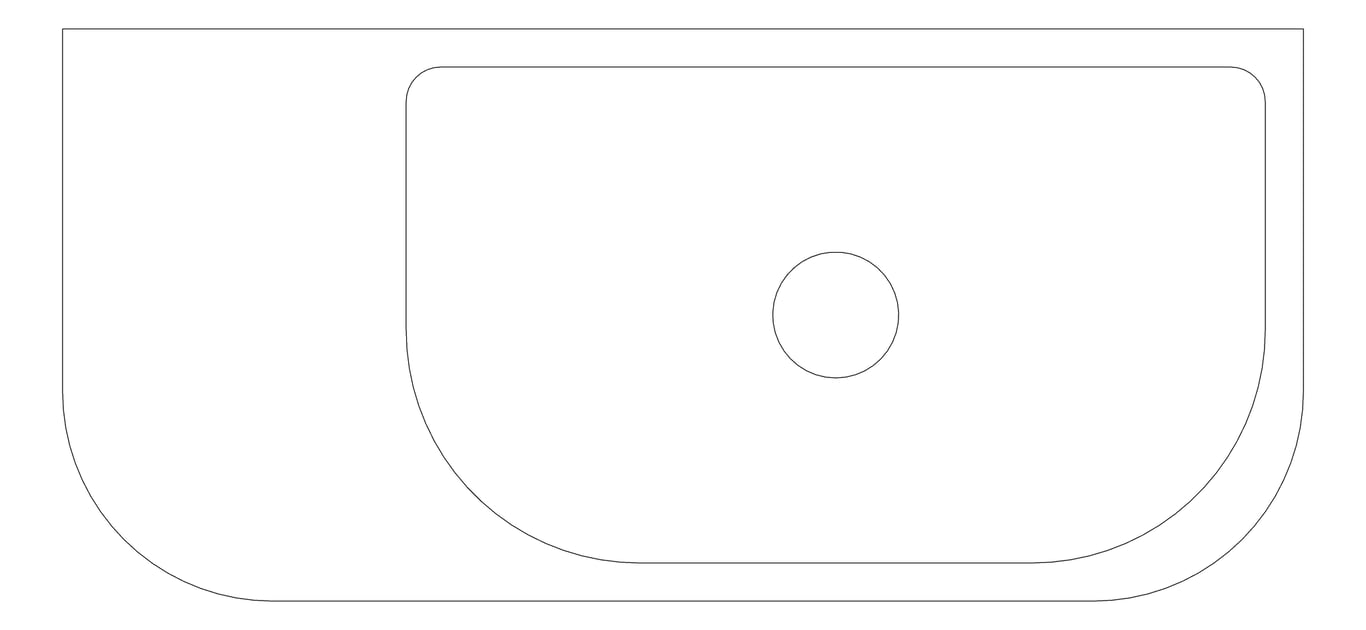 Plan Image of Basin WallHung Fienza Blanca Concrete Right