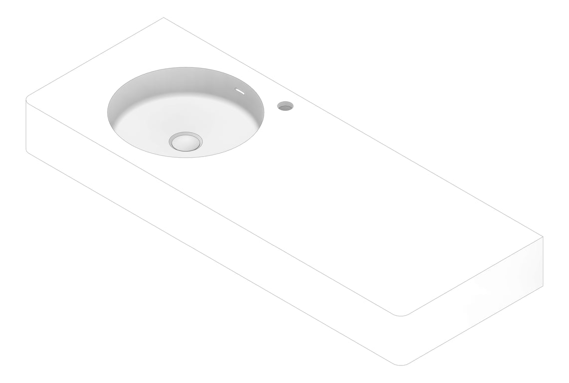 3D Documentation Image of Basin WallHung Fienza Encanto 1200 Left