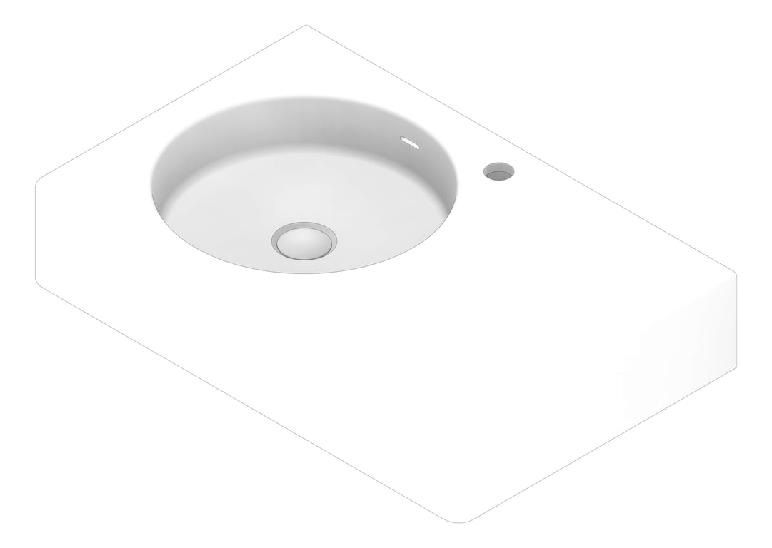 3D Documentation Image of Basin WallHung Fienza Encanto 700 Left