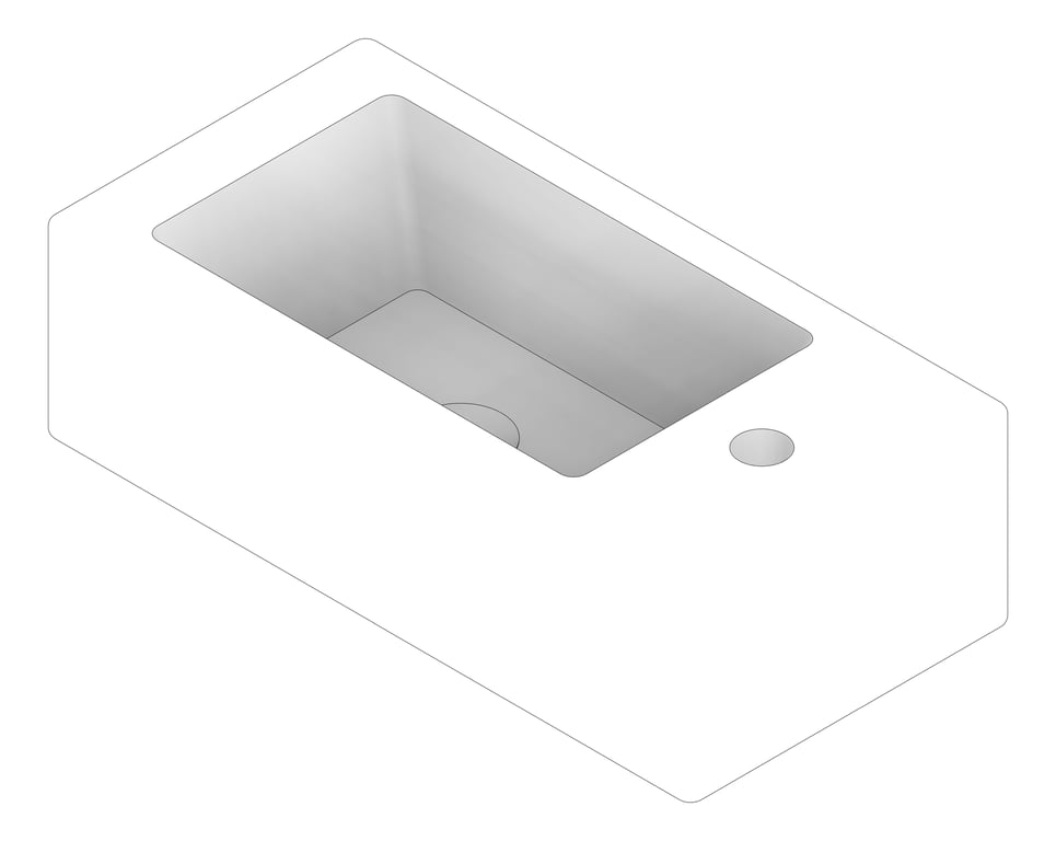 3D Documentation Image of Basin WallHung Fienza Linea Right