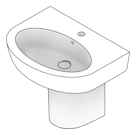 3D Documentation Image of Basin WallHung Fienza StellaCare Shroud