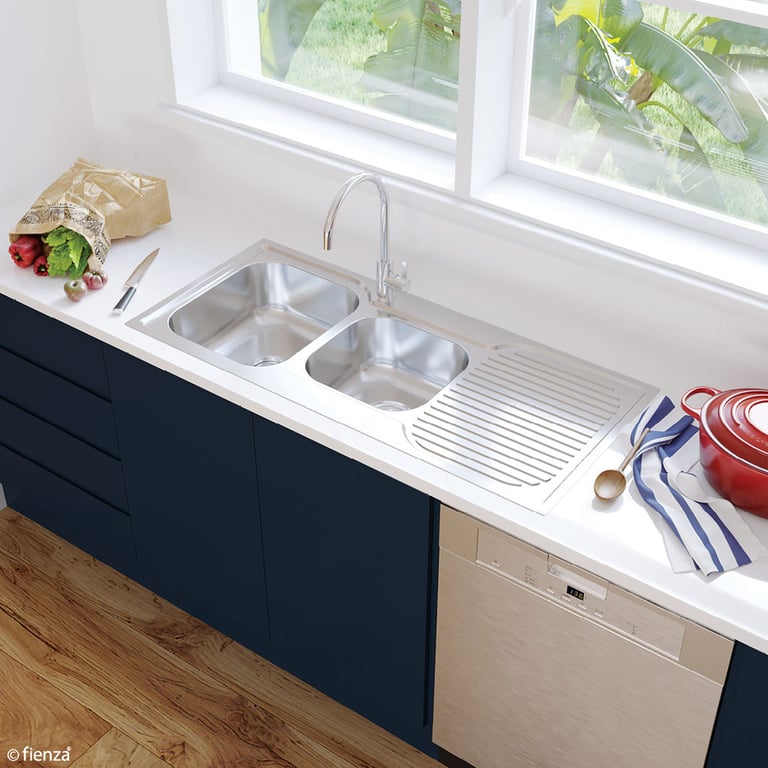 68106L 2 Image of Sink Kitchen Fienza Tiva OneAndThreeQuarterBowl Left
