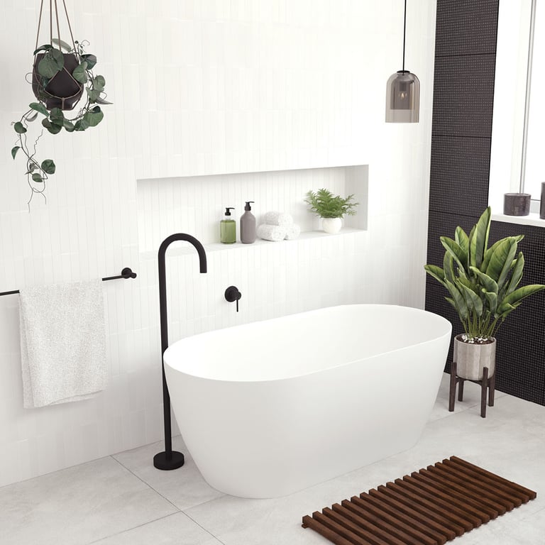 SS350 5 Image of Bath Freestanding Fienza Kaya SlimWall 1500