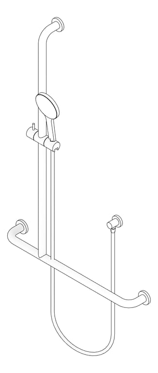 3D Documentation Image of Shower Rail Fienza HustleCare Accessible Left