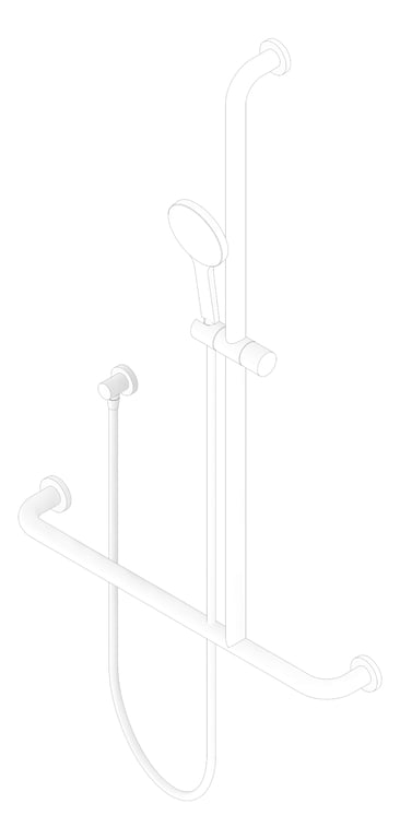 3D Documentation Image of Shower Rail Fienza HustleCare Accessible Right