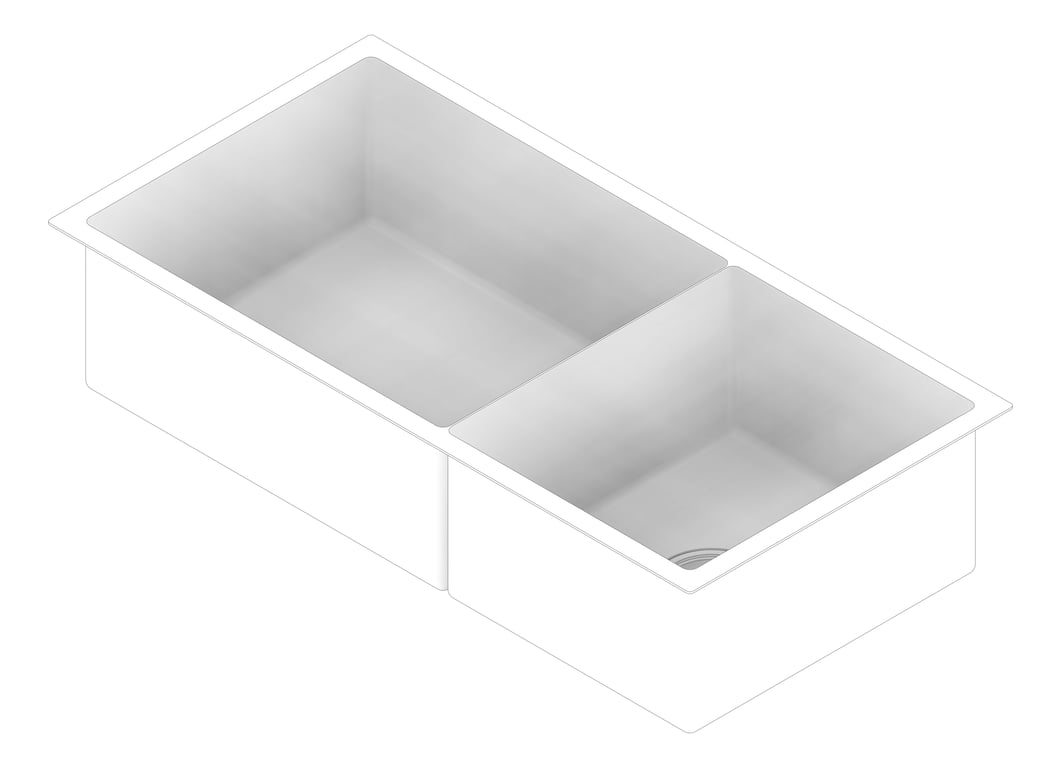 3D Documentation Image of Sink Kitchen Fienza Hana Double SlimDivider