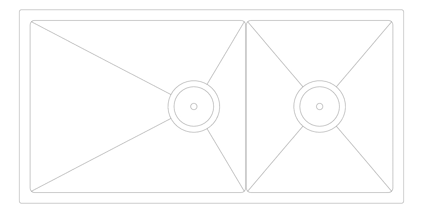 Plan Image of Sink Kitchen Fienza Hana Double SlimDivider
