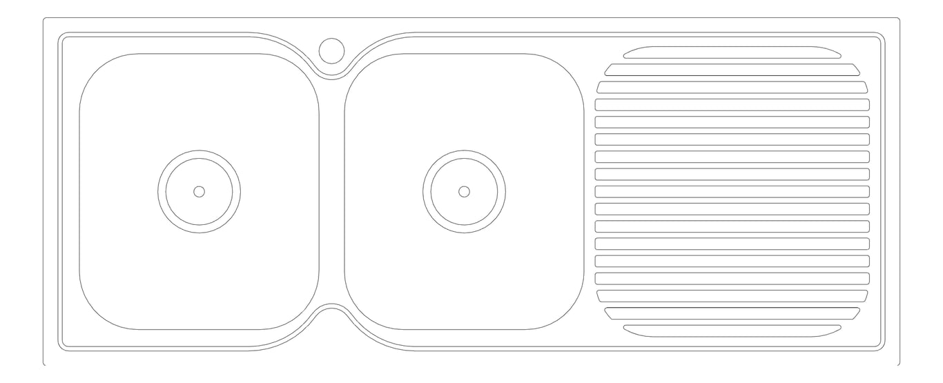 Plan Image of Sink Kitchen Fienza Tiva Double Left