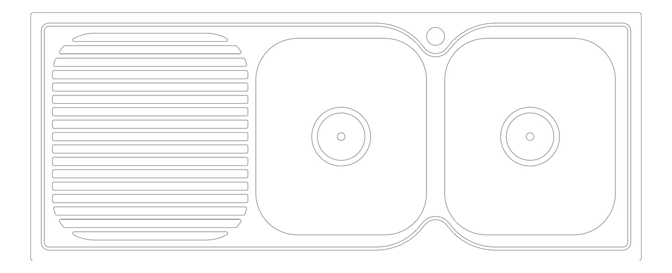 Plan Image of Sink Kitchen Fienza Tiva Double Right