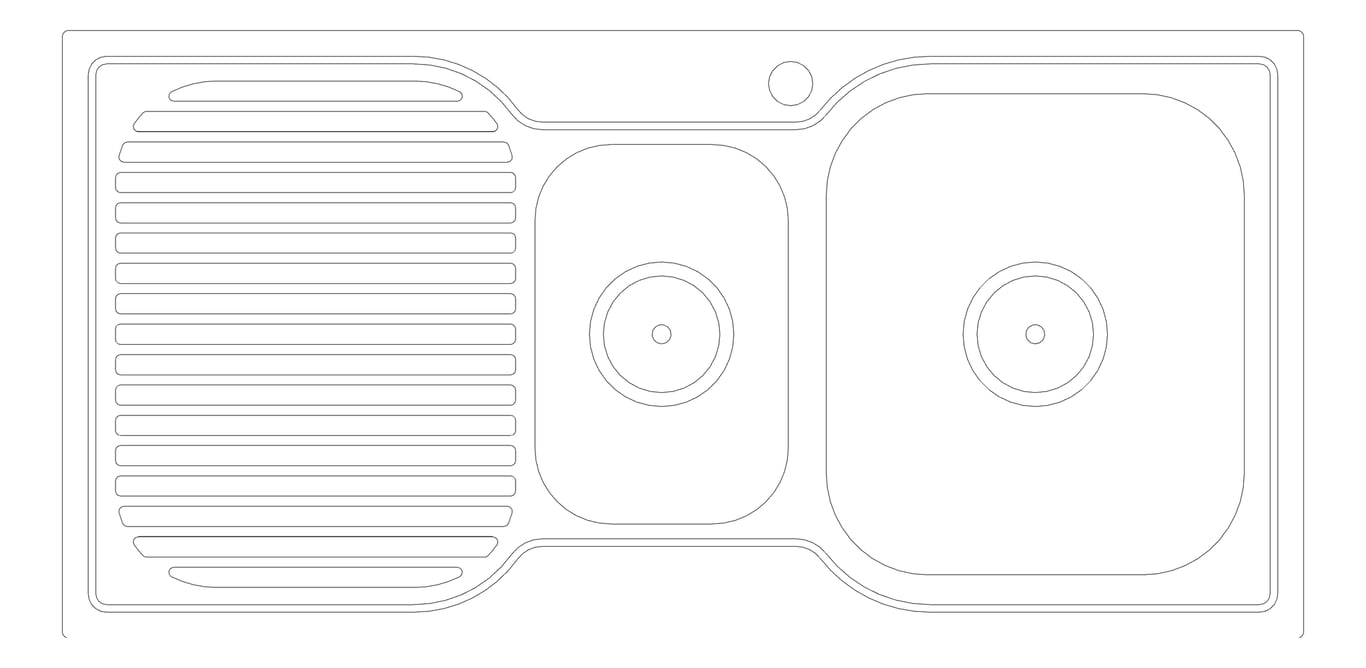 Plan Image of Sink Kitchen Fienza Tiva OneAndHalfBowl Right