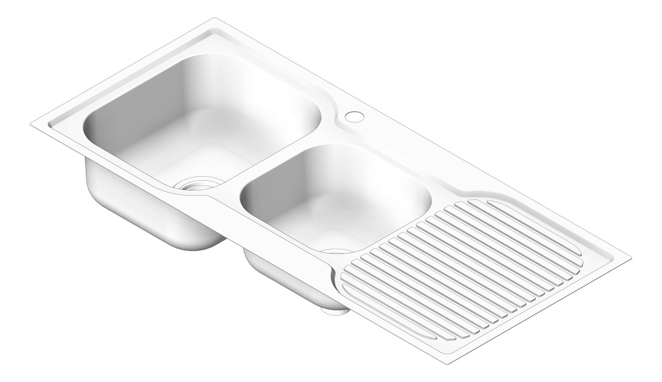 Navigate to Sink Kitchen Fienza Tiva OneAndThreeQuarterBowl Left