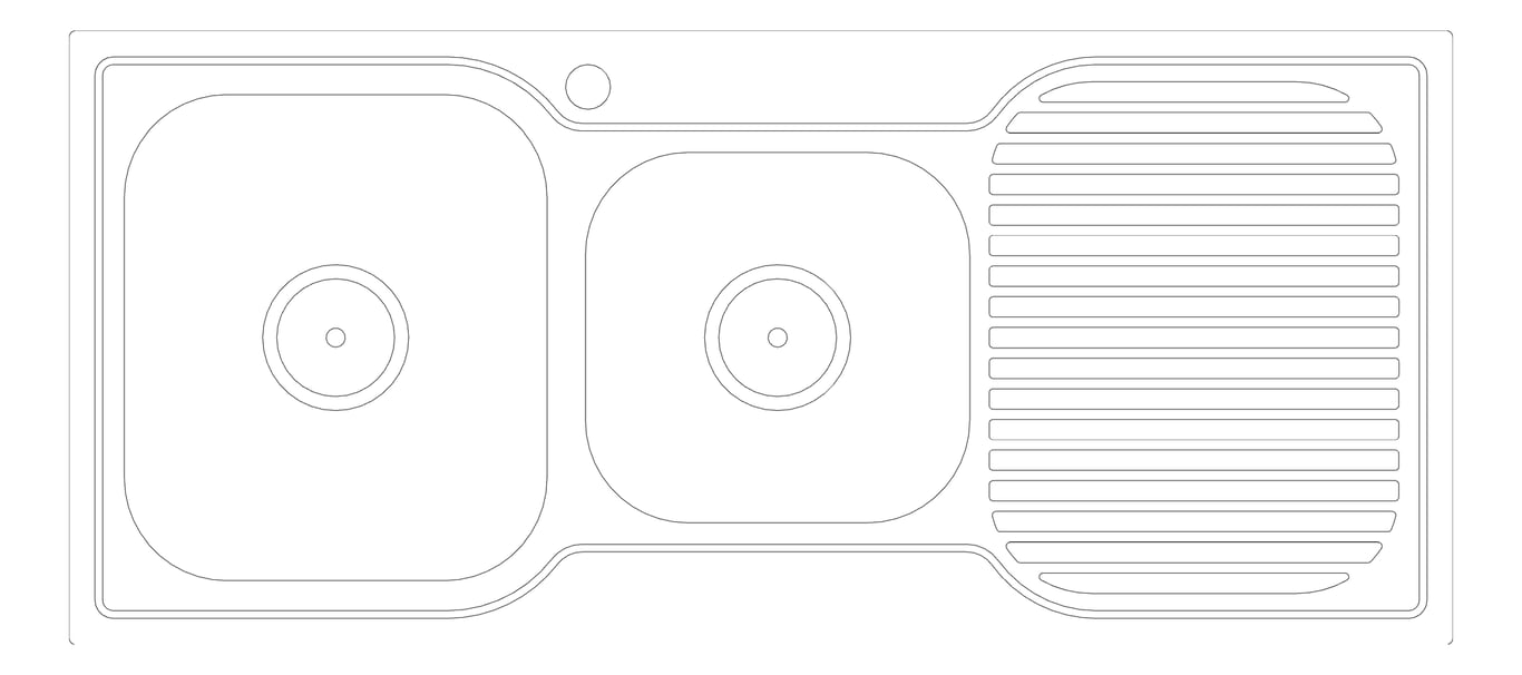 Plan Image of Sink Kitchen Fienza Tiva OneAndThreeQuarterBowl Left