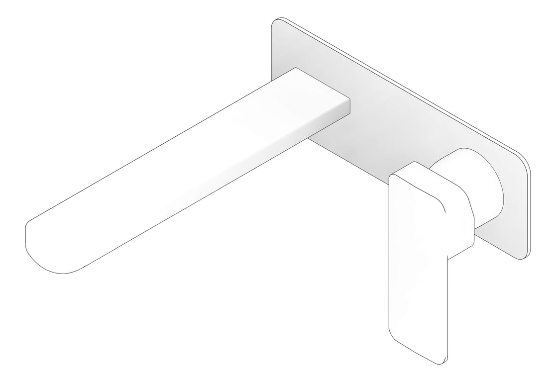 3D Documentation Image of MixerSet Wall Fienza Tono RectangularPlate 200
