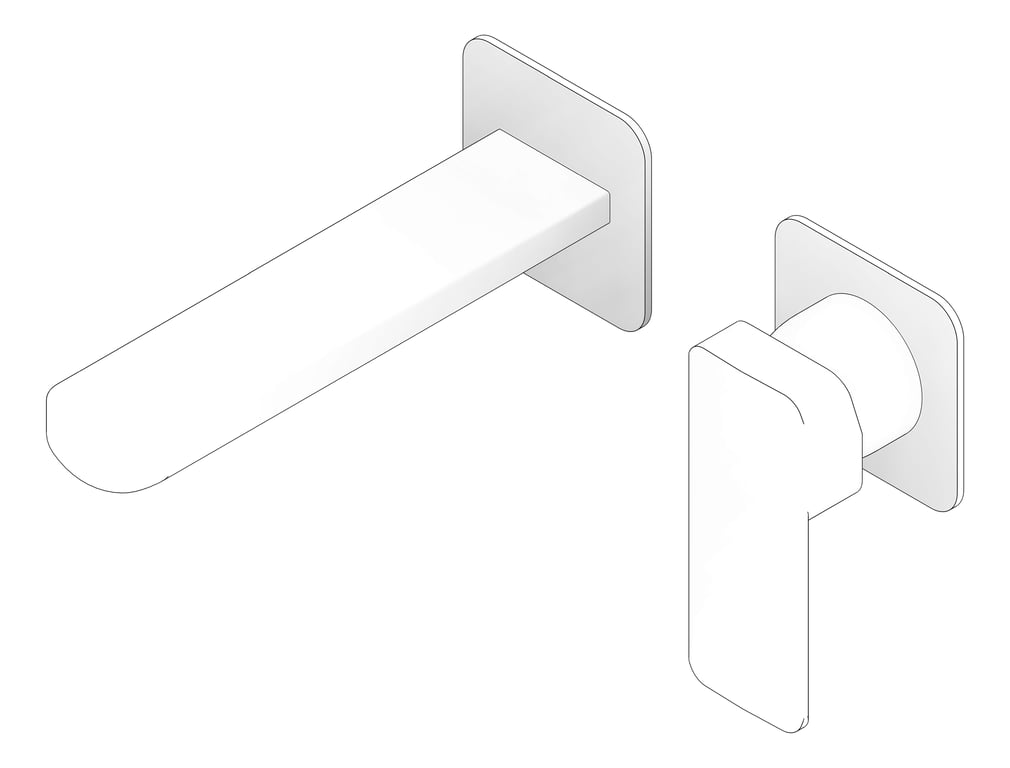 3D Documentation Image of MixerSet Wall Fienza Tono SquarePlates