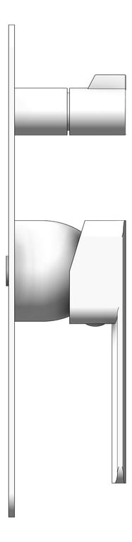 Left Image of MixerTap Diverter Fienza Tono RectangularPlate