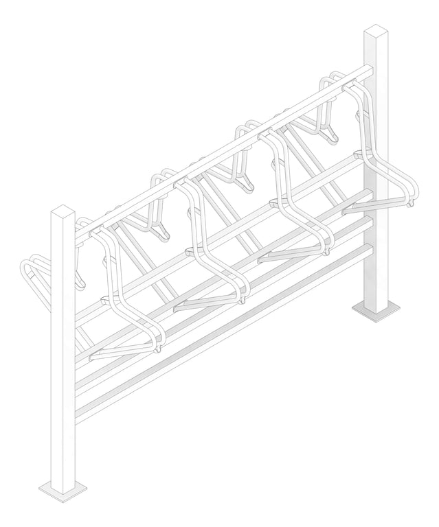 3D Documentation Image of Rack Bicycle FiveAtHeart Cradle StandardSteelFrame SingleLevel