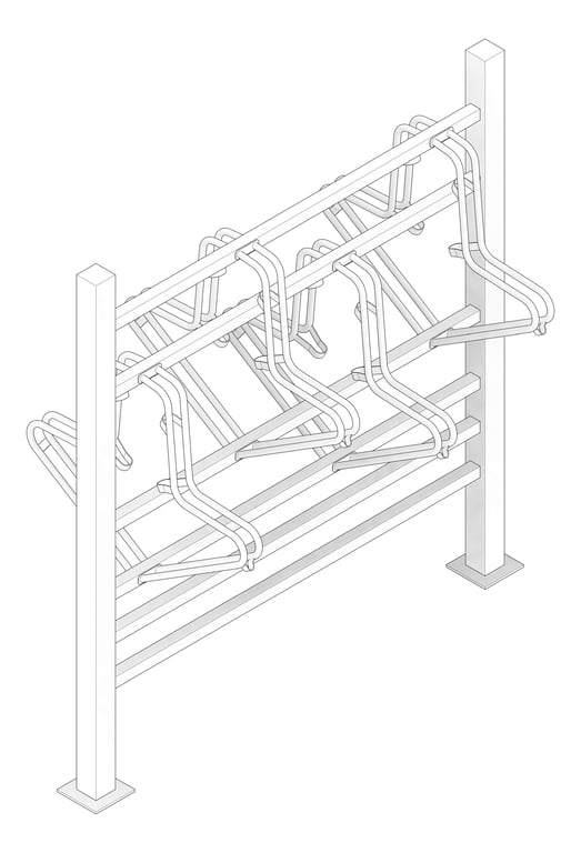 3D Documentation Image of Rack Bicycle FiveAtHeart Cradle StandardSteelFrame Staggered