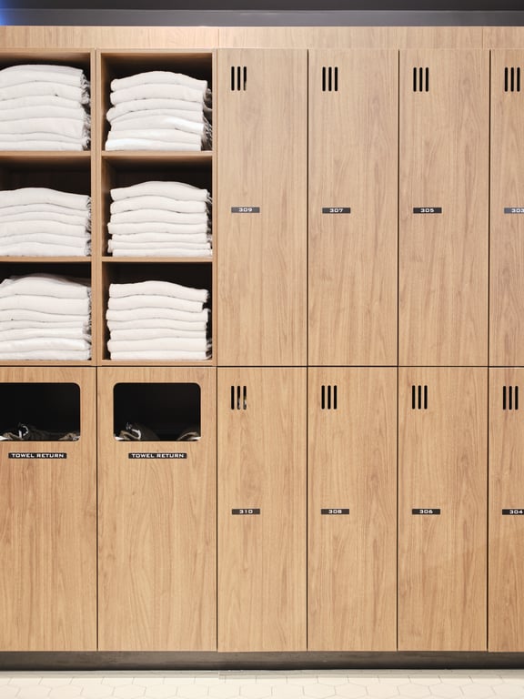 FiveAtHeart TowelStation 1 Image of Locker ChangeRoom FiveAtHeart TowelStation
