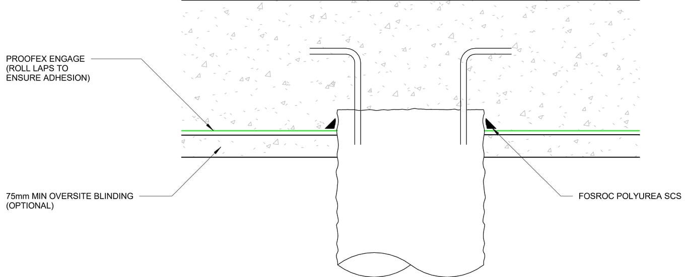  Image of STANDARD EXTERNAL TANKING DETAIL WITH PROOFEX ENGAGE - PILE HEAD TO BS8102 GRADE 1