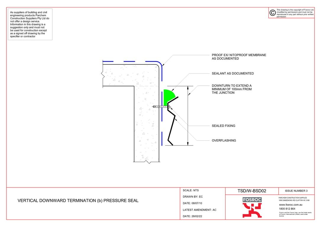 TSD-W-BSD02 - VERTICAL DOWNWARD TERMINATION (b) PRESSURE SEAL