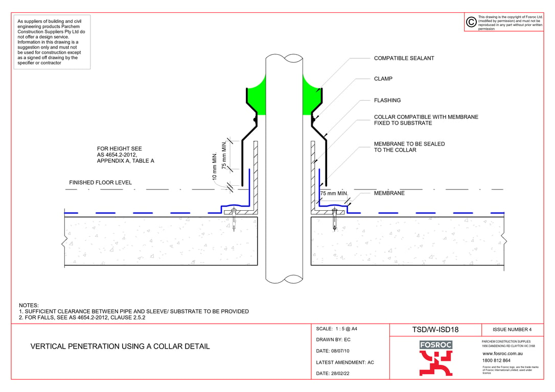  Image of TSD-W-ISD18 - VERTICAL PENETRATION USING A COLLAR DETAIL