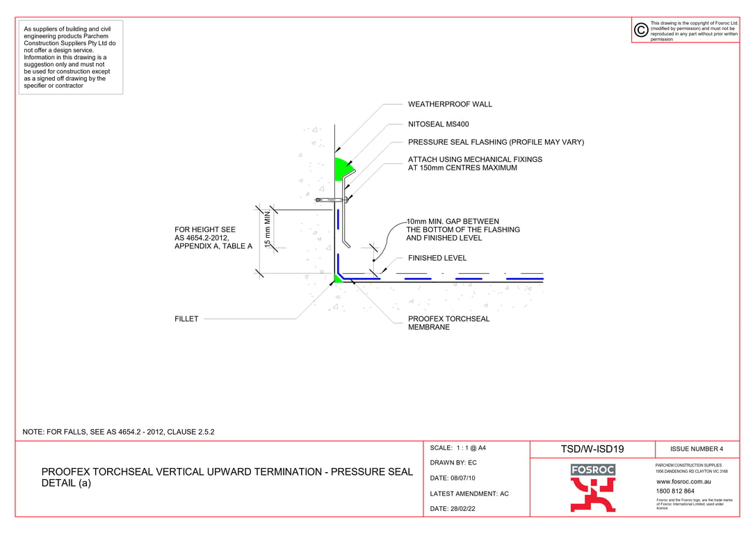  Image of TSD-W-ISD19 - PROOFEX TORCHSEAL VERTICAL UPWARD TERMINATION - PRESSURE SEAL DETAIL (a)