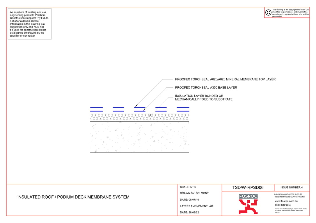  Image of TSD-W-RPSD06 - INSULATED ROOF - PODIUM DECK MEMBRANE SYSTEM