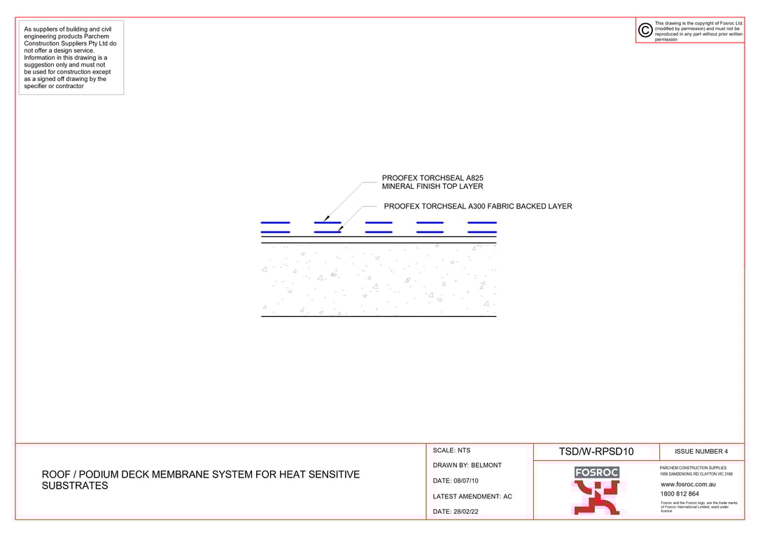 Navigate to TSD-W-RPSD10 - ROOF - PODIUM DECK MEMBRANE SYSTEM FOR HEAT SENSITIVE SUBSTRATES