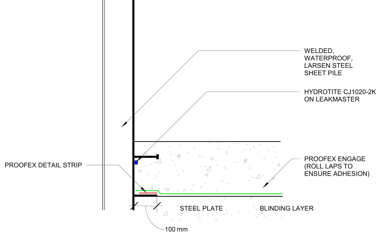 TYPICAL FLOOR - STEEL SHEET PILE WATERPROOFING BS8102 GRADE 3-4