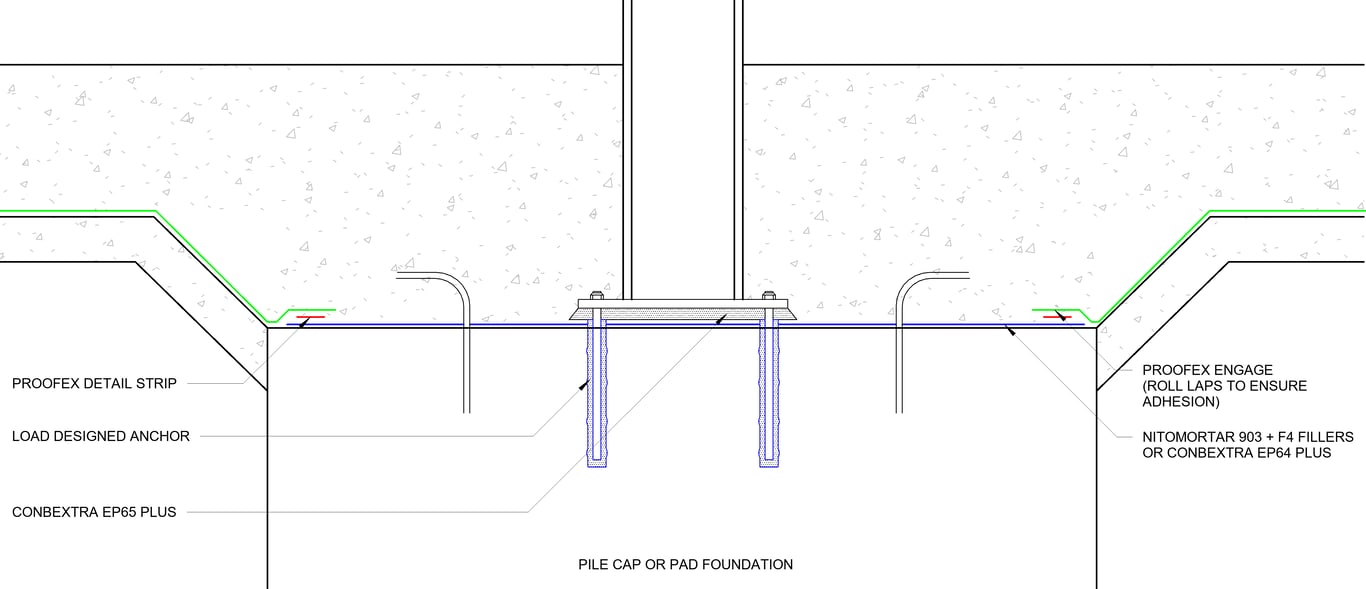  Image of WATERPROOFING STANDARD DETAIL - BASEMENT FOUNDATION PAD