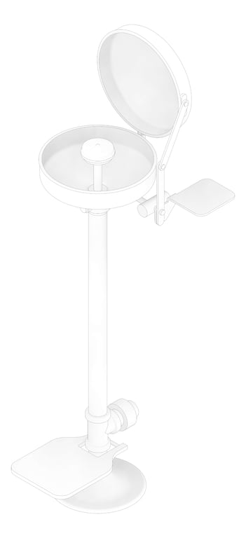 3D Documentation Image of Basin SafetyWashStation GalvinEngineering GalvinSafeAxion Pedestal