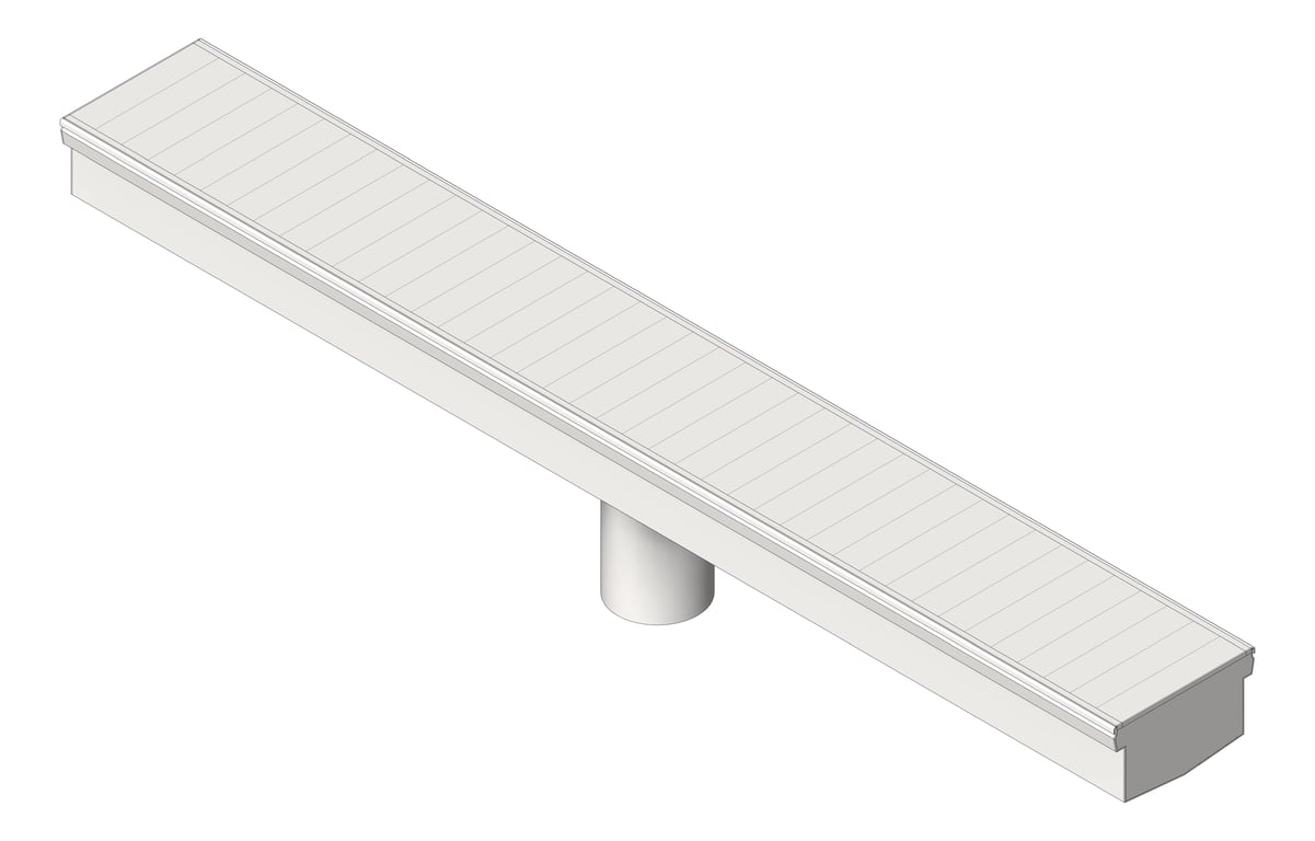 3D Shaded Image of Drain Channel Heelguard ClickDrain 100Series