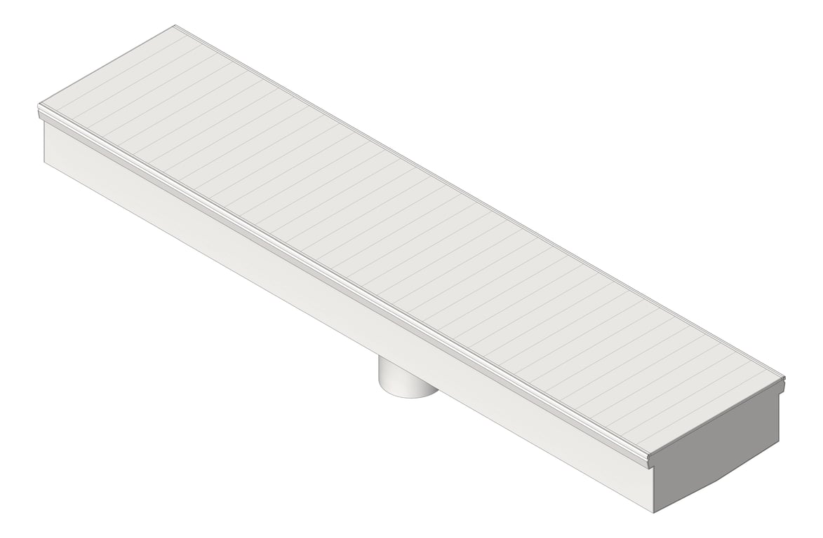 3D Shaded Image of Drain Channel Heelguard ClickDrain 200Series