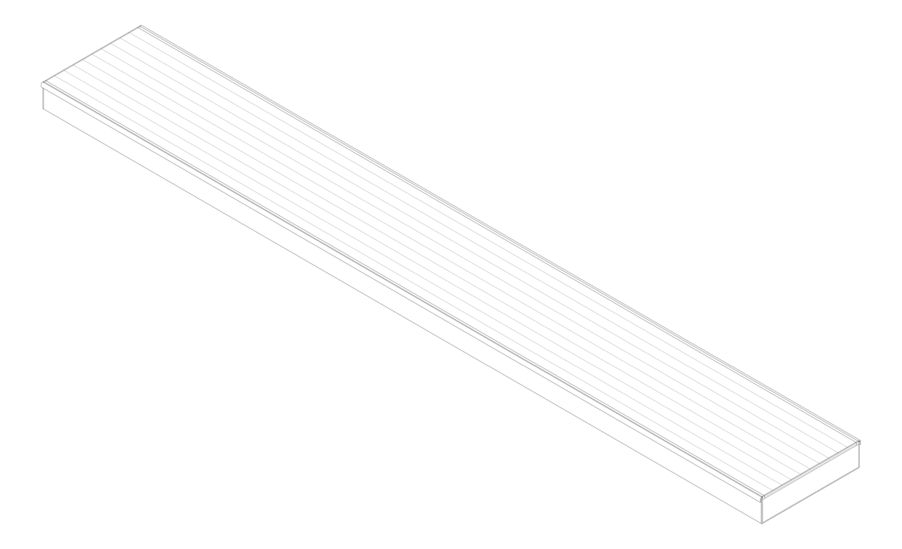 3D Documentation Image of Drain Channel Heelguard IdealDrain 130mmWide